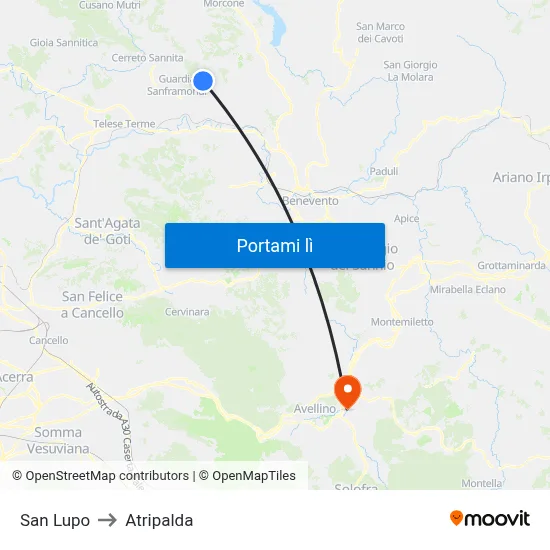 San Lupo to Atripalda map