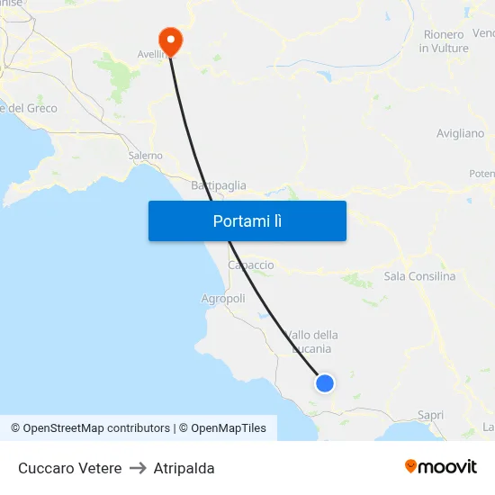 Cuccaro Vetere to Atripalda map