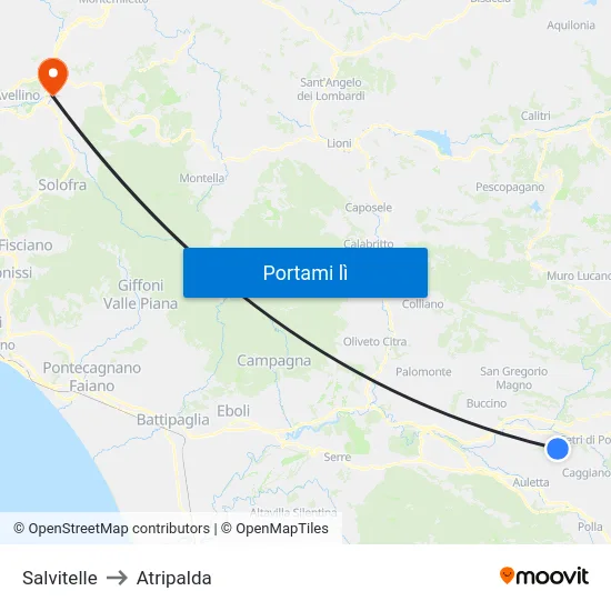 Salvitelle to Atripalda map