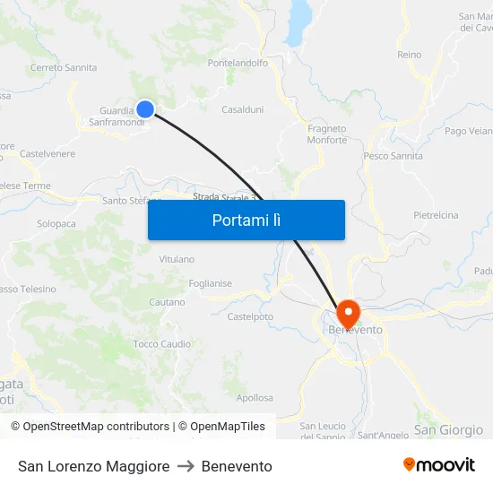 San Lorenzo Maggiore to Benevento map
