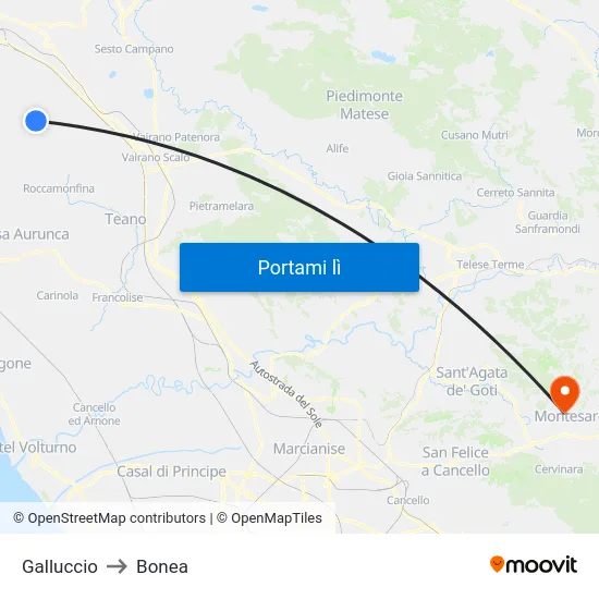 Galluccio to Bonea map