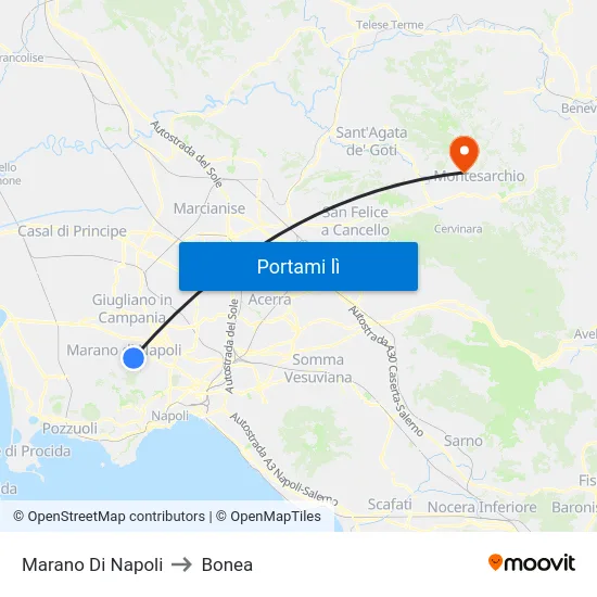 Marano Di Napoli to Bonea map