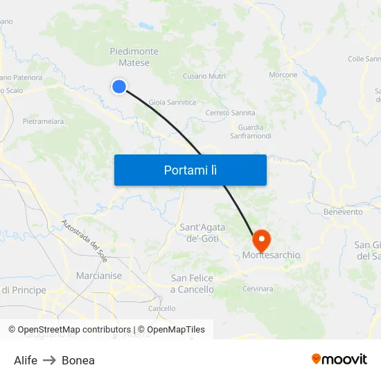 Alife to Bonea map