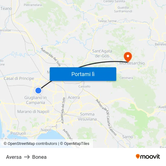 Aversa to Bonea map