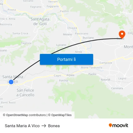 Santa Maria A Vico to Bonea map