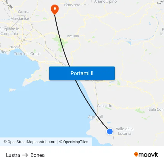 Lustra to Bonea map