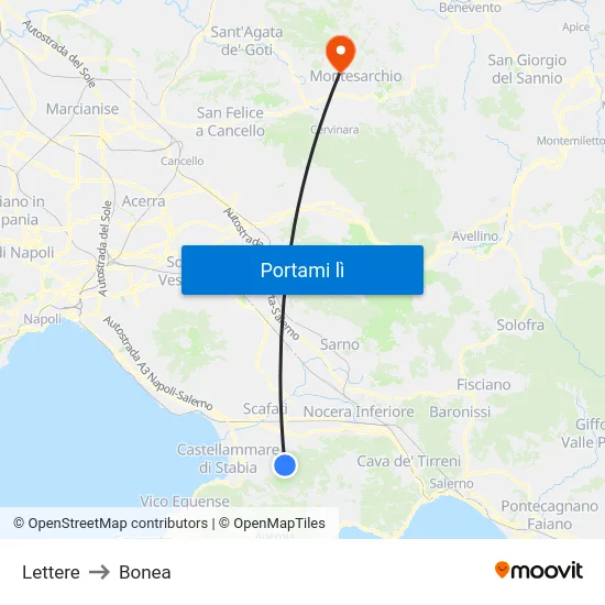 Lettere to Bonea map