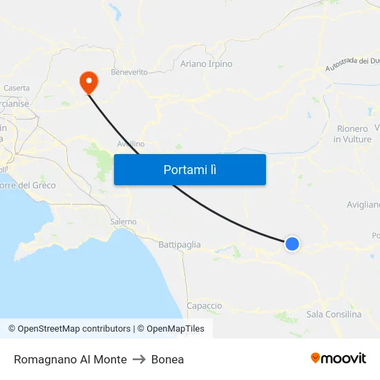 Romagnano Al Monte to Bonea map