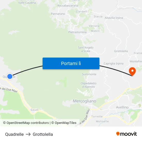Quadrelle to Grottolella map