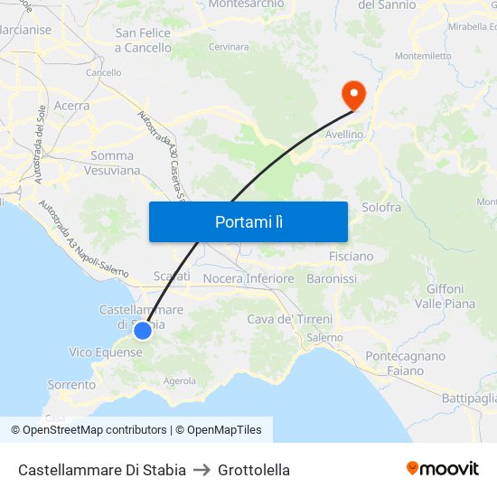 Castellammare Di Stabia to Grottolella map