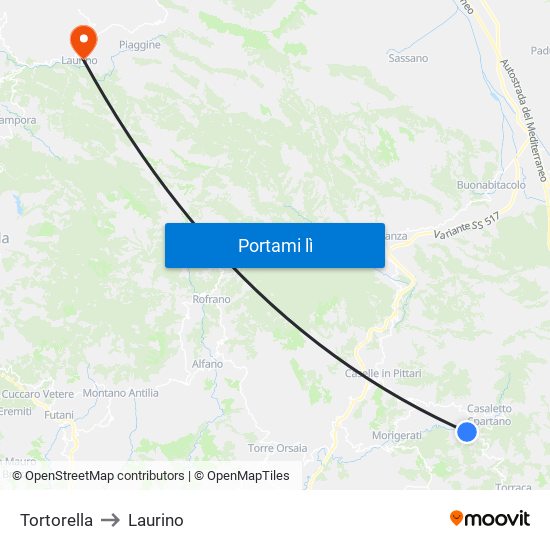Tortorella to Laurino map