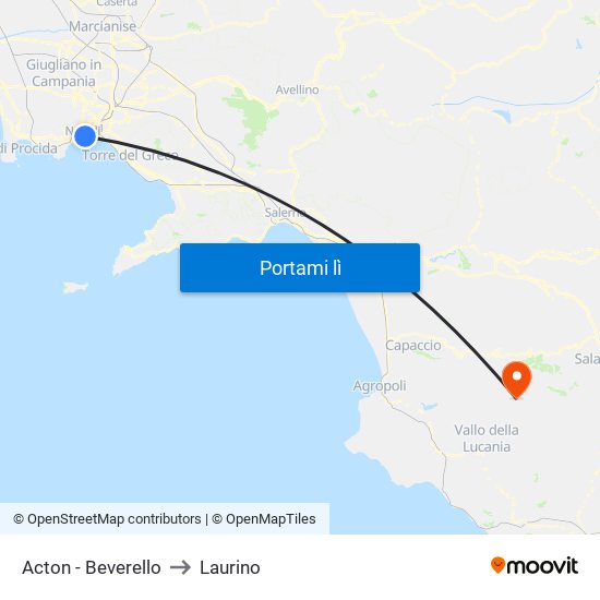 Acton - Beverello to Laurino map