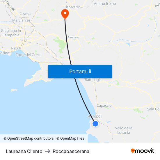 Laureana Cilento to Roccabascerana map