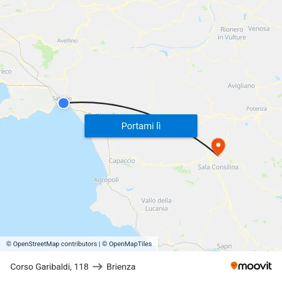 Corso Garibaldi, 118 to Brienza map