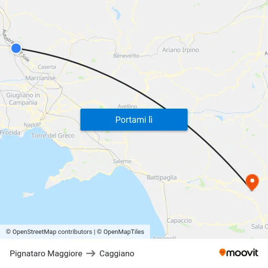 Pignataro Maggiore to Caggiano map