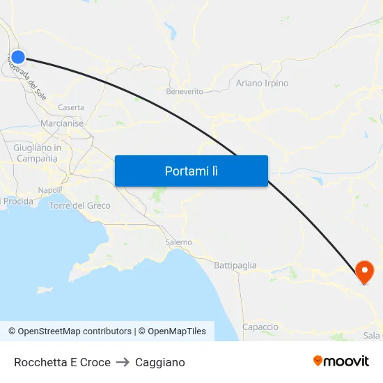 Rocchetta E Croce to Caggiano map