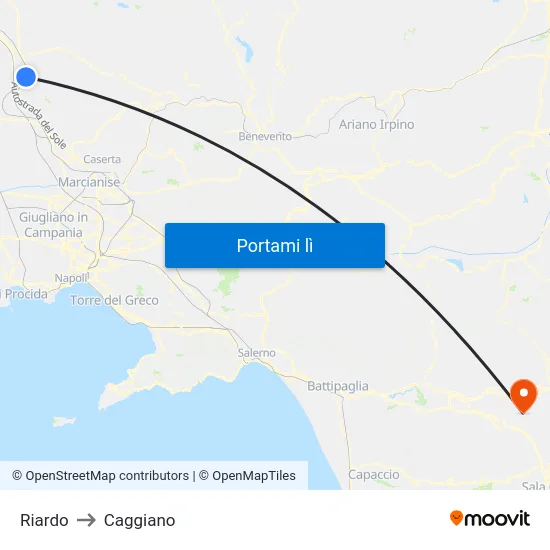 Riardo to Caggiano map