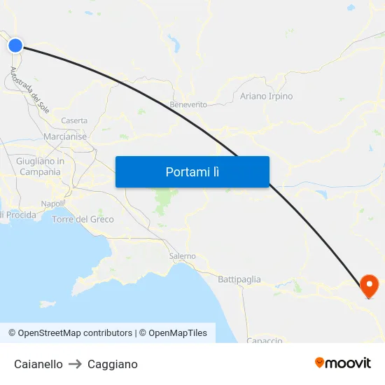 Caianello to Caggiano map