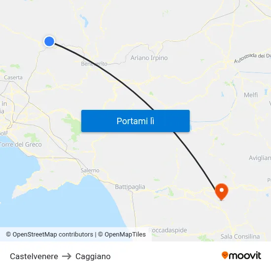 Castelvenere to Caggiano map
