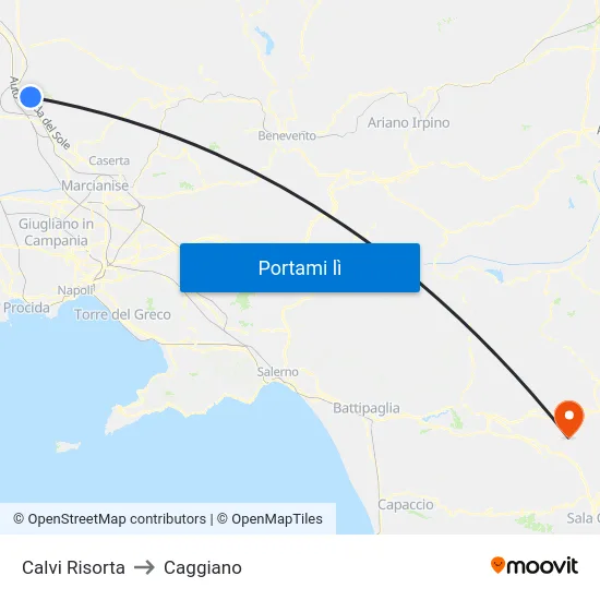 Calvi Risorta to Caggiano map
