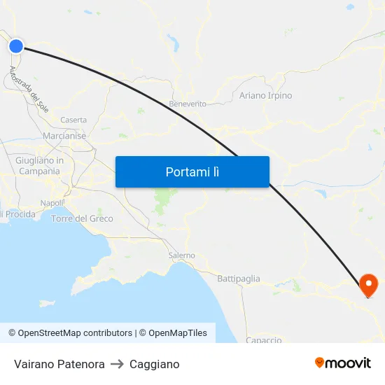 Vairano Patenora to Caggiano map