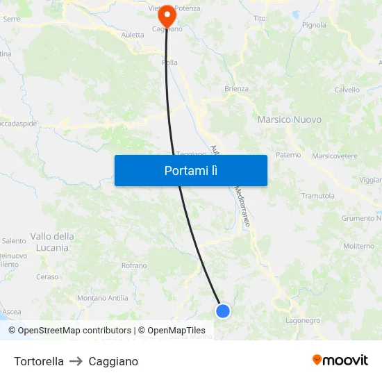 Tortorella to Caggiano map