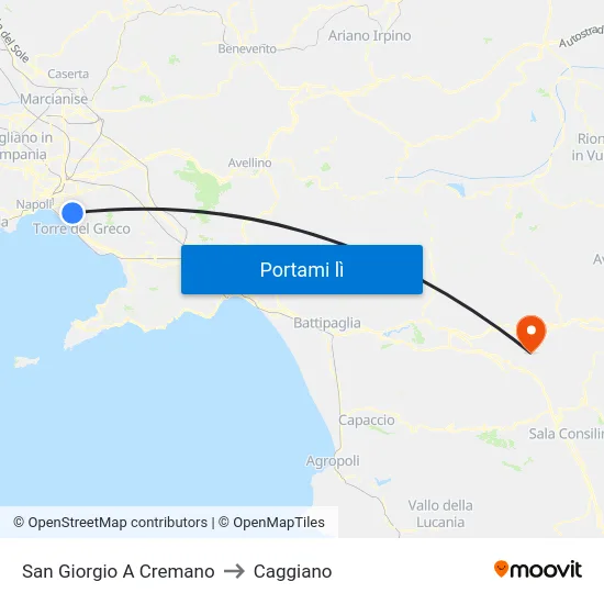 San Giorgio A Cremano to Caggiano map