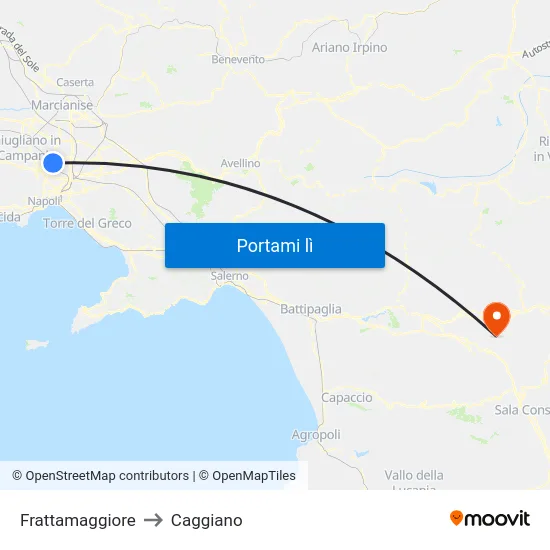 Frattamaggiore to Caggiano map