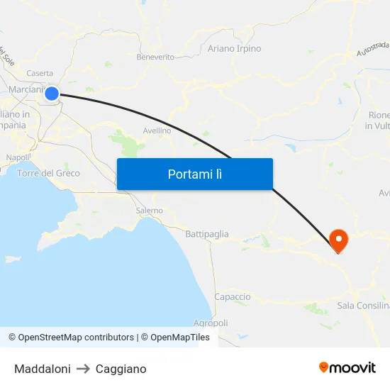 Maddaloni to Caggiano map