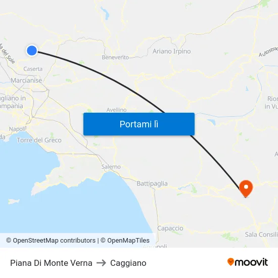 Piana Di Monte Verna to Caggiano map
