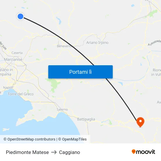Piedimonte Matese to Caggiano map