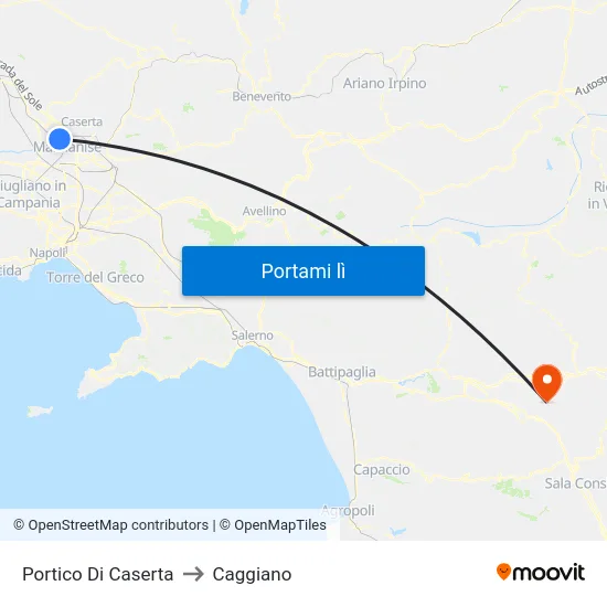 Portico Di Caserta to Caggiano map