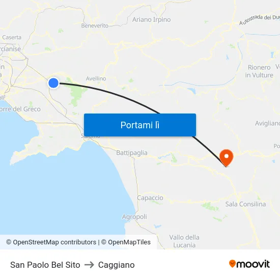 San Paolo Bel Sito to Caggiano map