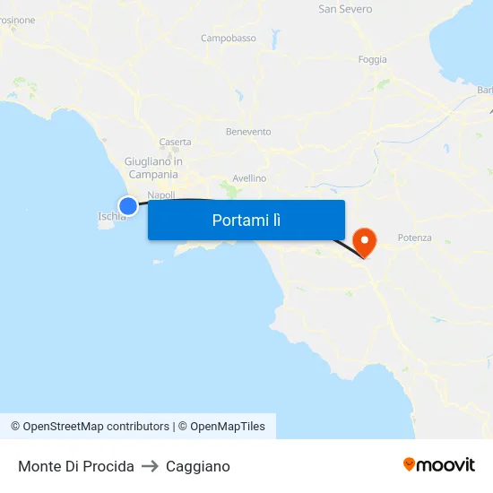Monte Di Procida to Caggiano map