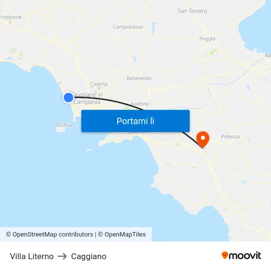 Villa Literno to Caggiano map