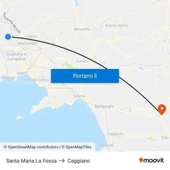 Santa Maria La Fossa to Caggiano map