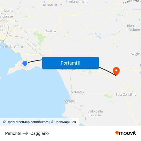 Pimonte to Caggiano map