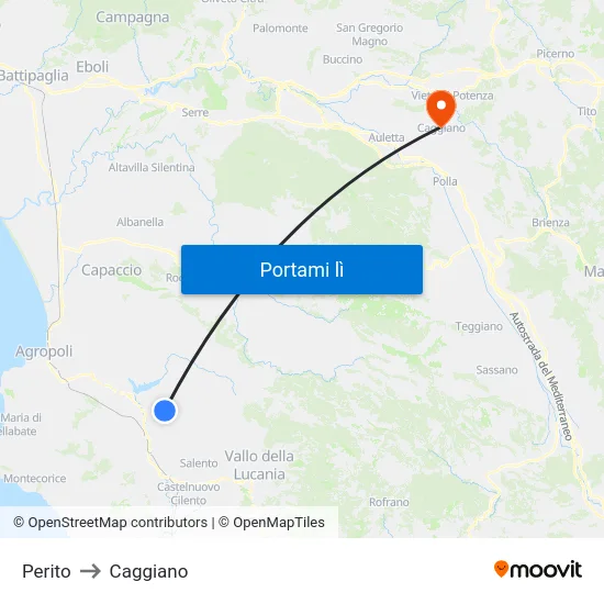 Perito to Caggiano map