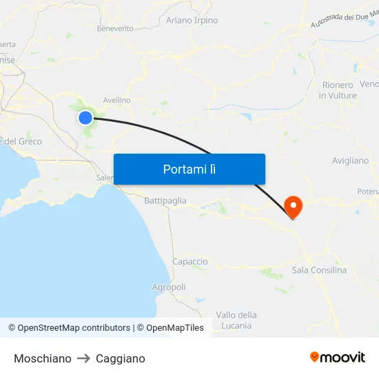 Moschiano to Caggiano map