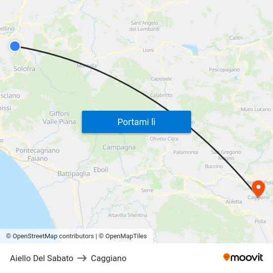 Aiello Del Sabato to Caggiano map