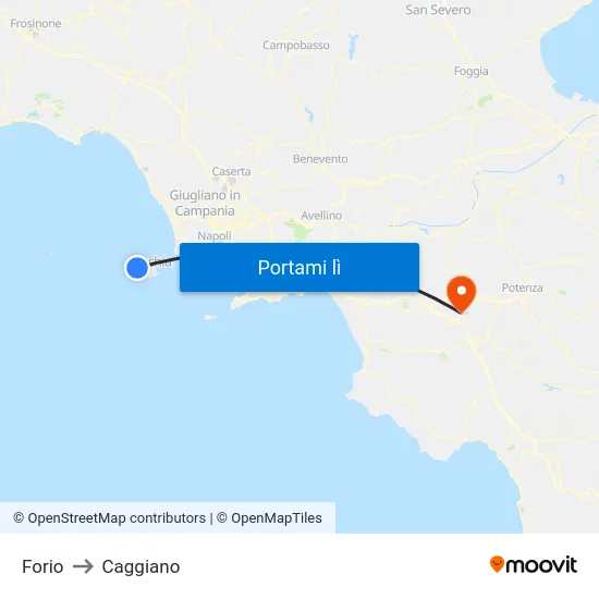 Forio to Caggiano map