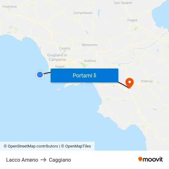 Lacco Ameno to Caggiano map