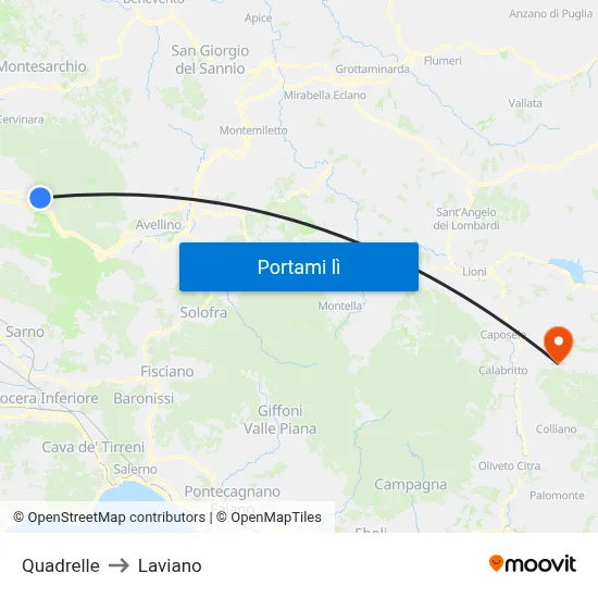 Quadrelle to Laviano map