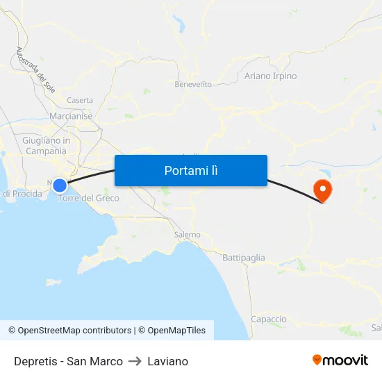 Depretis - San Marco to Laviano map