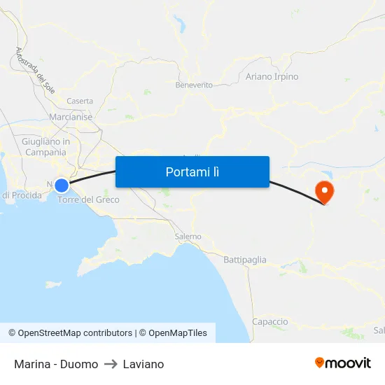 Marina - Duomo to Laviano map