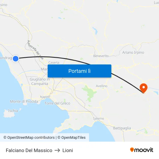 Falciano Del Massico to Lioni map