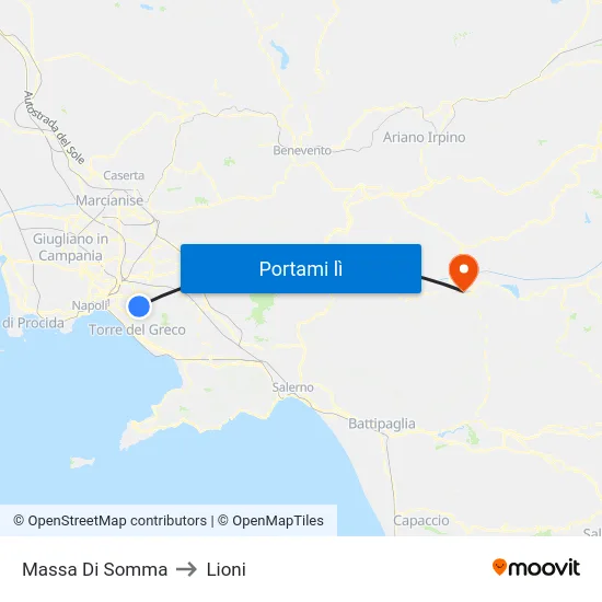 Massa Di Somma to Lioni map