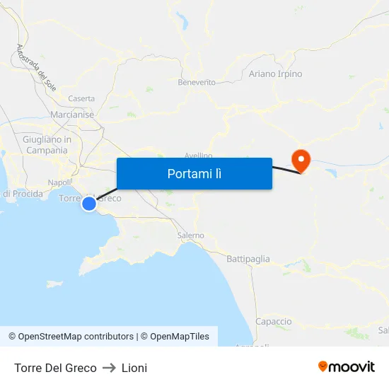 Torre Del Greco to Lioni map