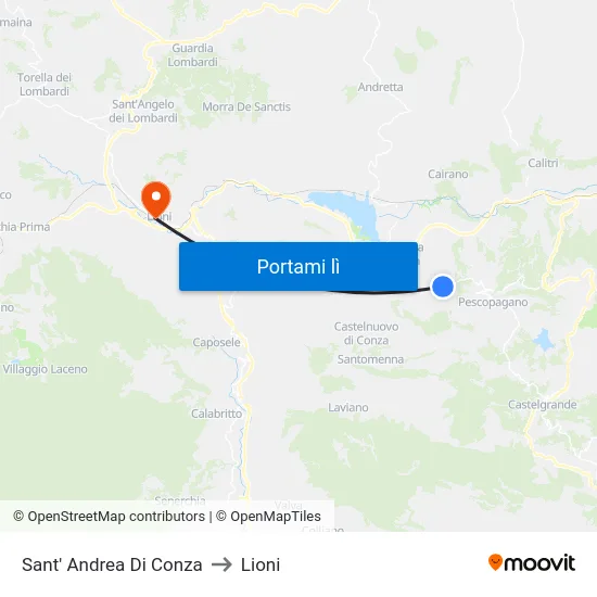 Sant' Andrea Di Conza to Lioni map