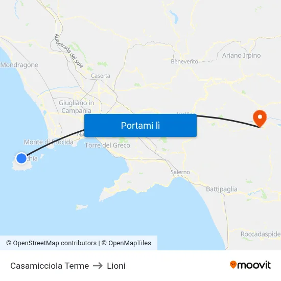 Casamicciola Terme to Lioni map